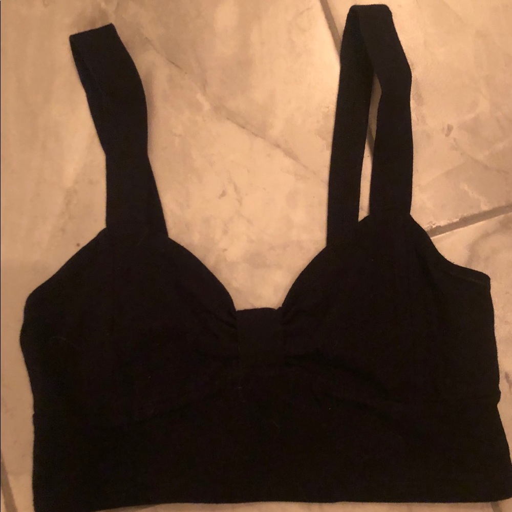 Black bow crop top